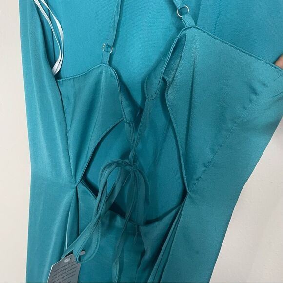 Revolve LULUS Power of Chic Tie Back Satin Evening Midi Dress - Picture 10 of 12